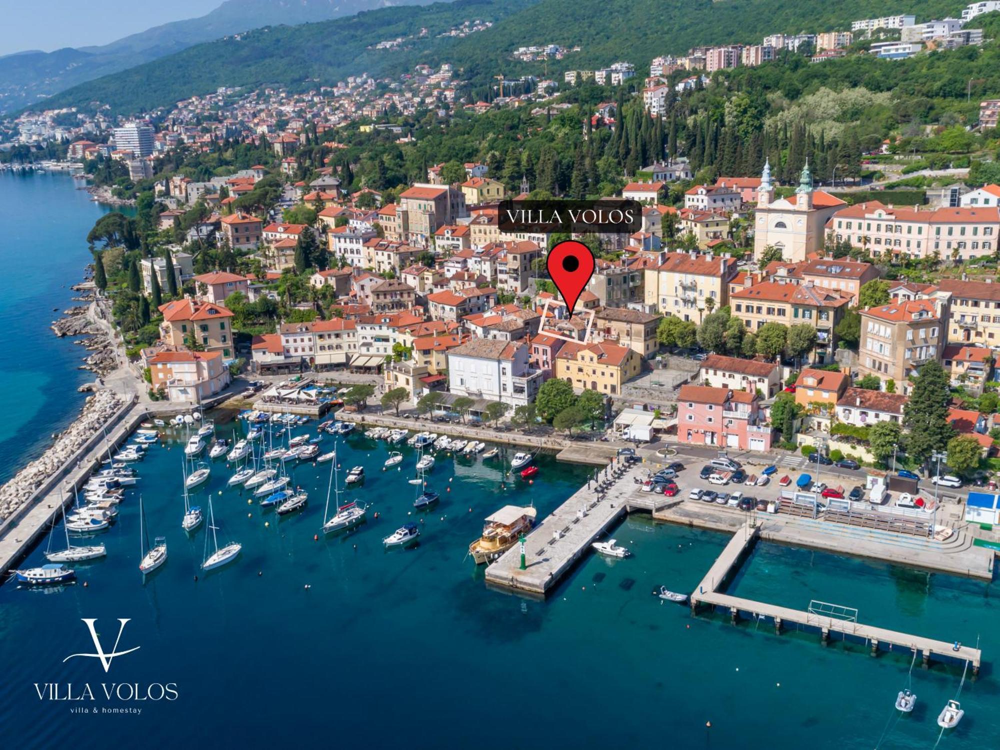 Villa Volos Apartment Karmen With Roof Terrace, Sea View, Free Private Parking Opatija Exteriör bild